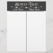 Bunco Tally Sheet - Winterkerstfeestdag (Achterkant)