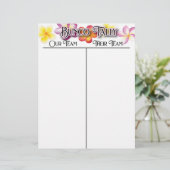 Bunco Tropical Aloha Flowers Tally Score Sheet (Staand voorkant)