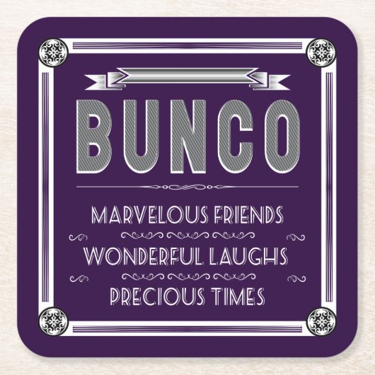 Bunco  Typografie Kartonnen Onderzetters (Voorkant)