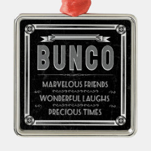 Bunco Typografie Metalen Ornament