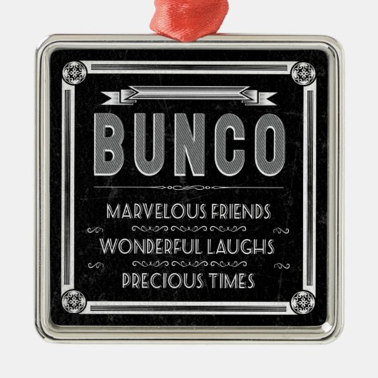 Bunco Typografie Metalen Ornament (Voorkant)