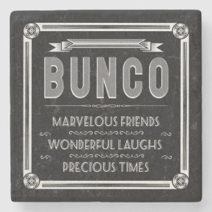 Bunco Typografie Stenen Onderzetter