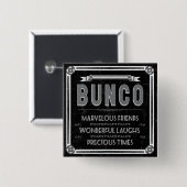 Bunco Typografie Vierkante Button 5,1 Cm (Voorkant /achterkant)
