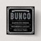 Bunco  Typografie Vierkante Button 5,1 Cm (Voorkant)