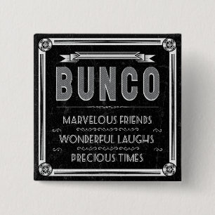 Bunco Typografie Vierkante Button 5,1 Cm