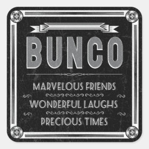 Bunco Typografie Vierkante Sticker
