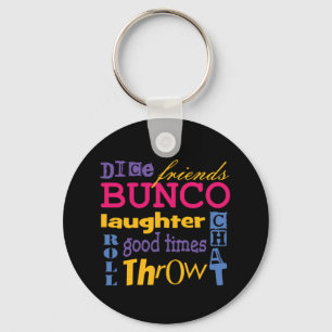 Bunco Typografie Word Art Sleutelhanger