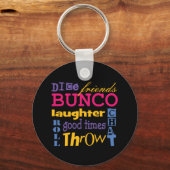 Bunco Typografie Word Art Sleutelhanger (Voorkant)