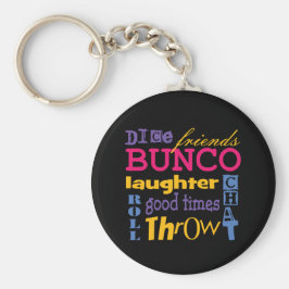 Bunco Typografie Word Art Sleutelhanger