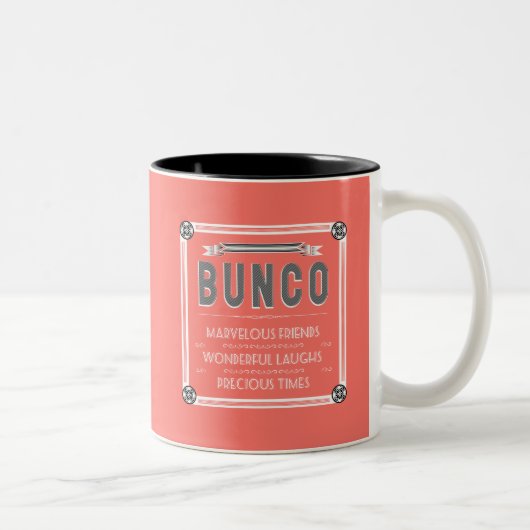 Bunco  Typography Coral Tweekleurige Koffiemok (Rechts)