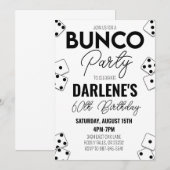 Bunco Verjaardag Uitnodiging Modern Eenvoudig (Voorkant / Achterkant)