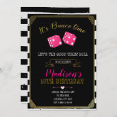 Bunco verjaardagsfeestje uitnodiging (Voorkant / Achterkant)