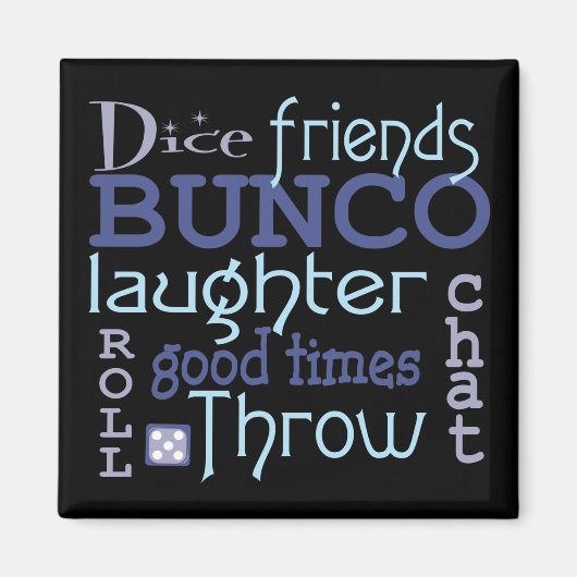 Bunco Vrienden Moderne Spel Nachtdobbelstenen Magneet (Voorkant)