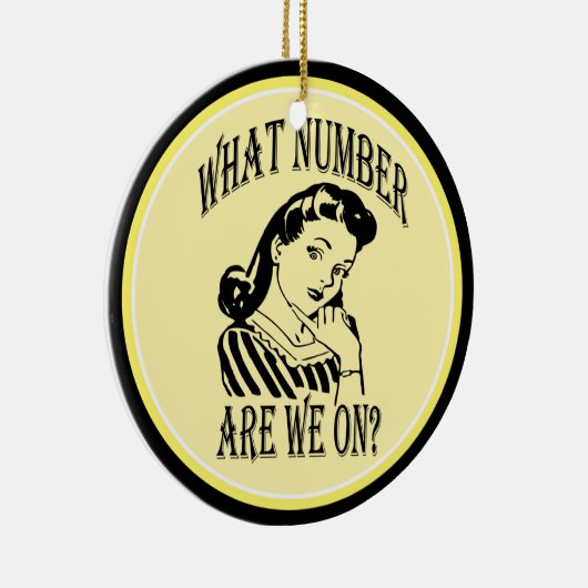 Bunco wat is ons nummer op #2 keramisch ornament (Rechts)