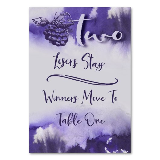 Bunco Wijndruiven  Waterverf Tabel 2 Kaart (Voorkant)