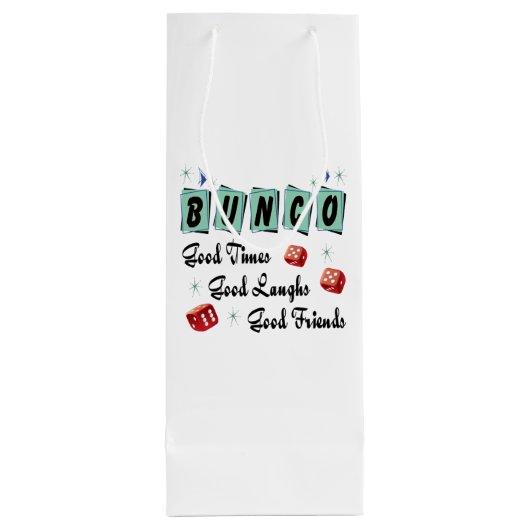 Bunco WIne Gift Retro Good Times Good Friends Wijn Cadeautas (Achterkant)