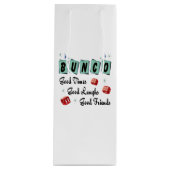 Bunco WIne Gift Retro Good Times Good Friends Wijn Cadeautas (Voorkant)