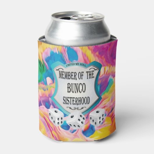 Bunco zusterschap roze regenboog kleuren dobbelste blikjeskoeler (Blikje Voorkant)