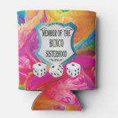 Bunco zusterschap roze regenboog kleuren dobbelste blikjeskoeler (Achterkant)