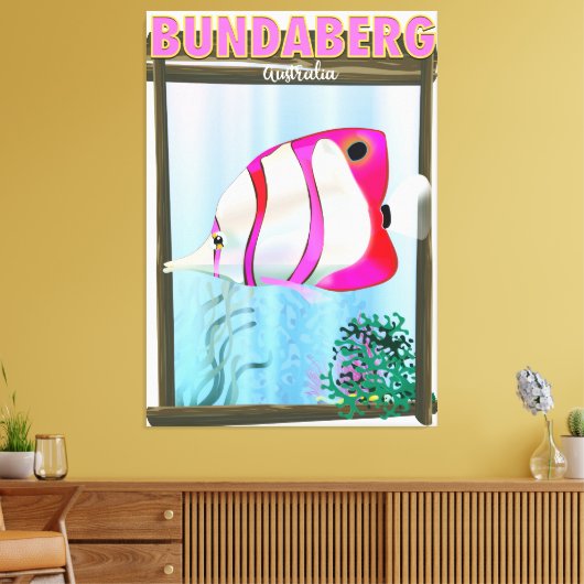 Bundaberg Australia Reisposter Canvas Afdruk (Insitu (Woonkamer))