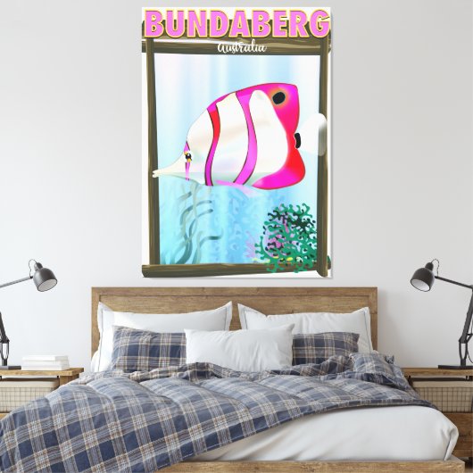 Bundaberg Australia Reisposter Canvas Afdruk (Insitu (Slaapkamer))