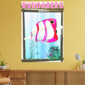 Bundaberg Australië reisposter Canvas Afdruk (Insitu (Woonkamer))