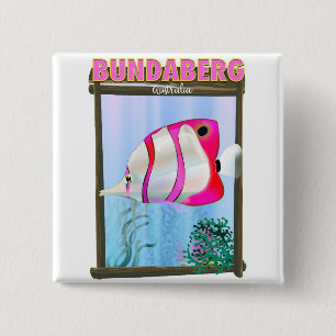 Bundaberg Australië reisposter Vierkante Button 5,1 Cm
