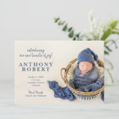 Bundel Joy Baby Foto geboorteaankondigingen (Staand voorkant)