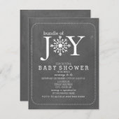 bundel Joy Chalk Snowflake Winter Baby shower Kaart (Voorkant / Achterkant)