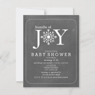bundel Joy Chalk Snowflake Winter Baby shower Kaart