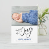 Bundel Joy Foto Birth Baby Blue Aankondiging (Staand voorkant)