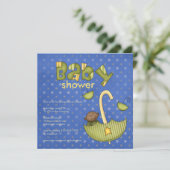 Bundel Joy : Groen: baby shower Uitnodiging (Staand voorkant)