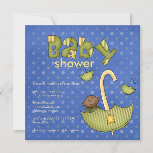 Bundel Joy : Groen: baby shower Uitnodiging (Voorkant)