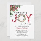 Bundel Joy is onderweg naar het kerstBaby shower Kaart (Voorkant)