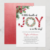 Bundel Joy is onderweg naar het kerstBaby shower Kaart (Voorkant / Achterkant)