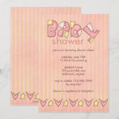 Bundel Joy : Roze: baby shower Uitnodiging (Voorkant / Achterkant)