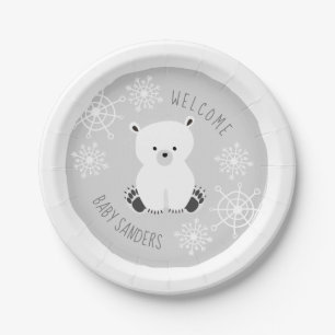 Bundel Joy Snowflake Neutral Grey Baby shower Papieren Bordje