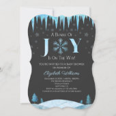 bundel Joy Snowflake Winter Baby shower Kaart (Voorkant)