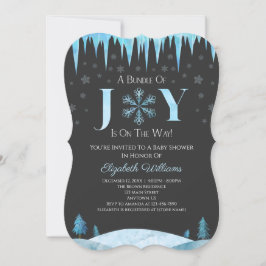 bundel Joy Snowflake Winter Baby shower Kaart