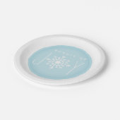 Bundel Joy Snowflake Winter Blue Baby shower Papieren Bordje (Gekanteld)