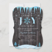 Bundel Joy Snowflake Wood Winter Baby shower Kaart (Voorkant)