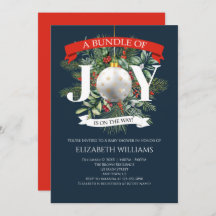 Bundel met het Baby shower met de vrolijke kerstgr