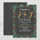 Bundel met het Baby shower met de vrolijke kerstgr Kaart (Voorkant / Achterkant)