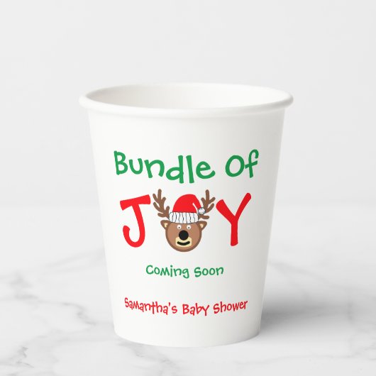 Bundel met vrolijk kerstBaby shower Papieren Bekers (Voorkant)