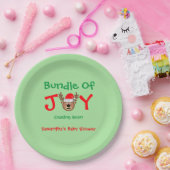 Bundel met vrolijk kerstBaby shower Papieren Bordje (Feest)