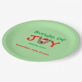 Bundel met vrolijk kerstBaby shower Papieren Bordje (Gekanteld)