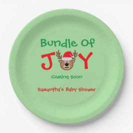 Bundel met vrolijk kerstBaby shower Papieren Bordje