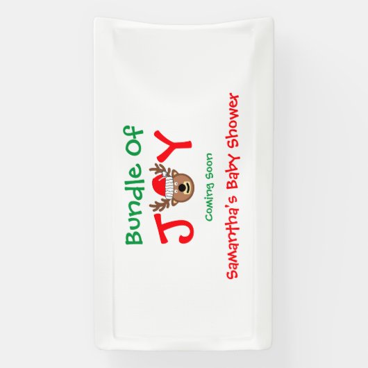 Bundel met vrolijk kerstBaby shower Spandoek (Verticaal)