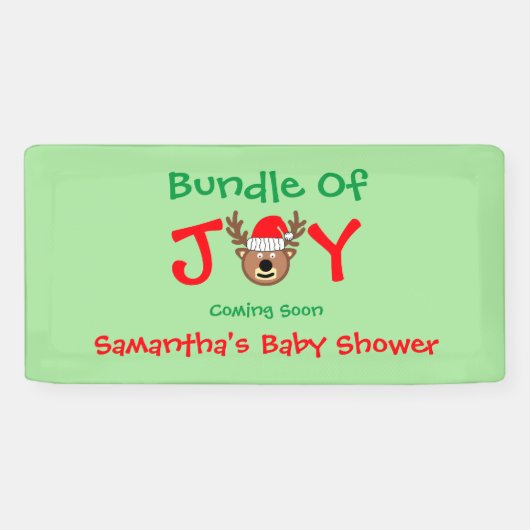 Bundel met vrolijk kerstBaby shower Spandoek (Horizontaal)