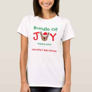 Bundel met vrolijk kerstBaby shower T-shirt